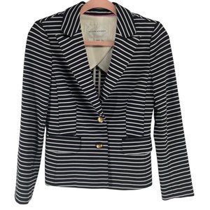 Banana Republic Women's Size 00P Navy/White Sailor Stripe Blazer W/ Gold…